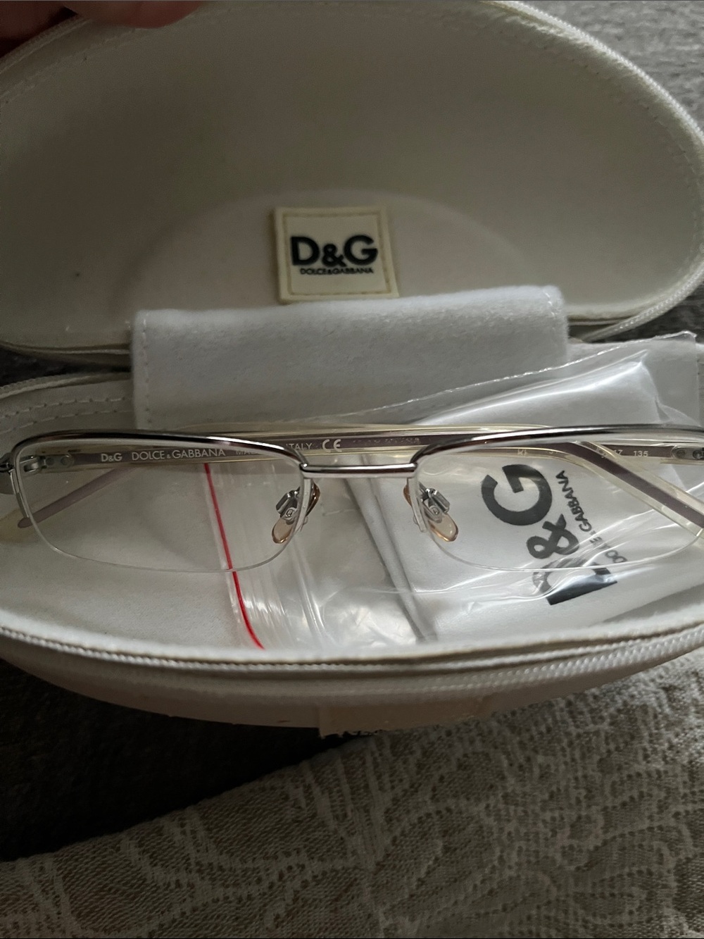 DOLCE & GABBANA Silver Rimless Eyeglasses